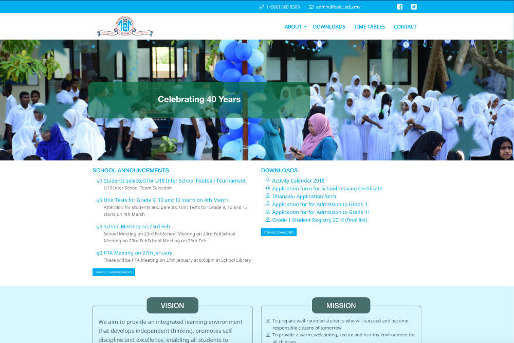 Baa Atoll Education Website- Image